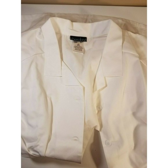 Cherokee Women's Professional Whites Button Front Top 4XL NWT - Picture 3 of 5